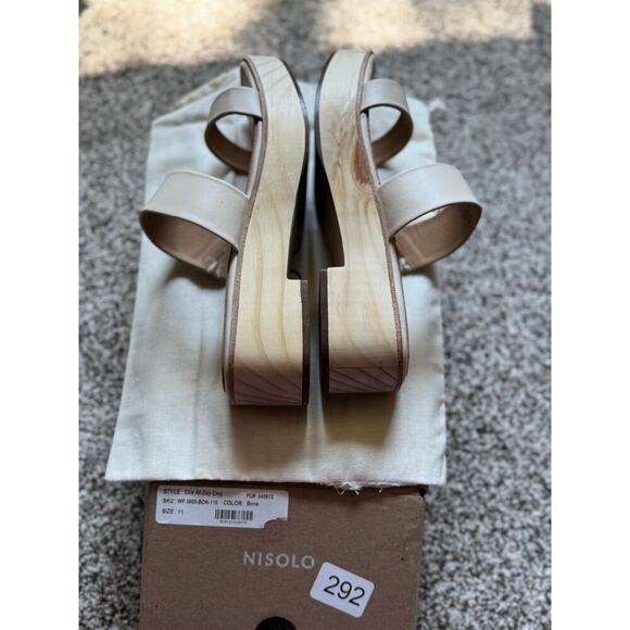 Nisolo Ellie All-Day Clog Leather Sandals Size 11 NEW - Bone color - Picture 5 of 11